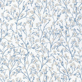 White Blue Mini Floral Digital Printed Fabric Material